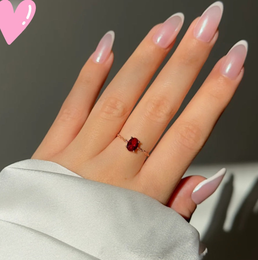 Red wine oval  adjustable chain ring