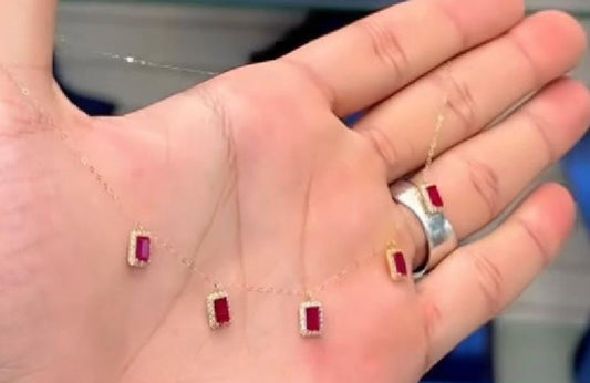 Ruby charms necklace