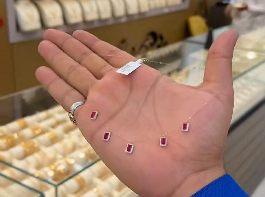 Ruby charms necklace