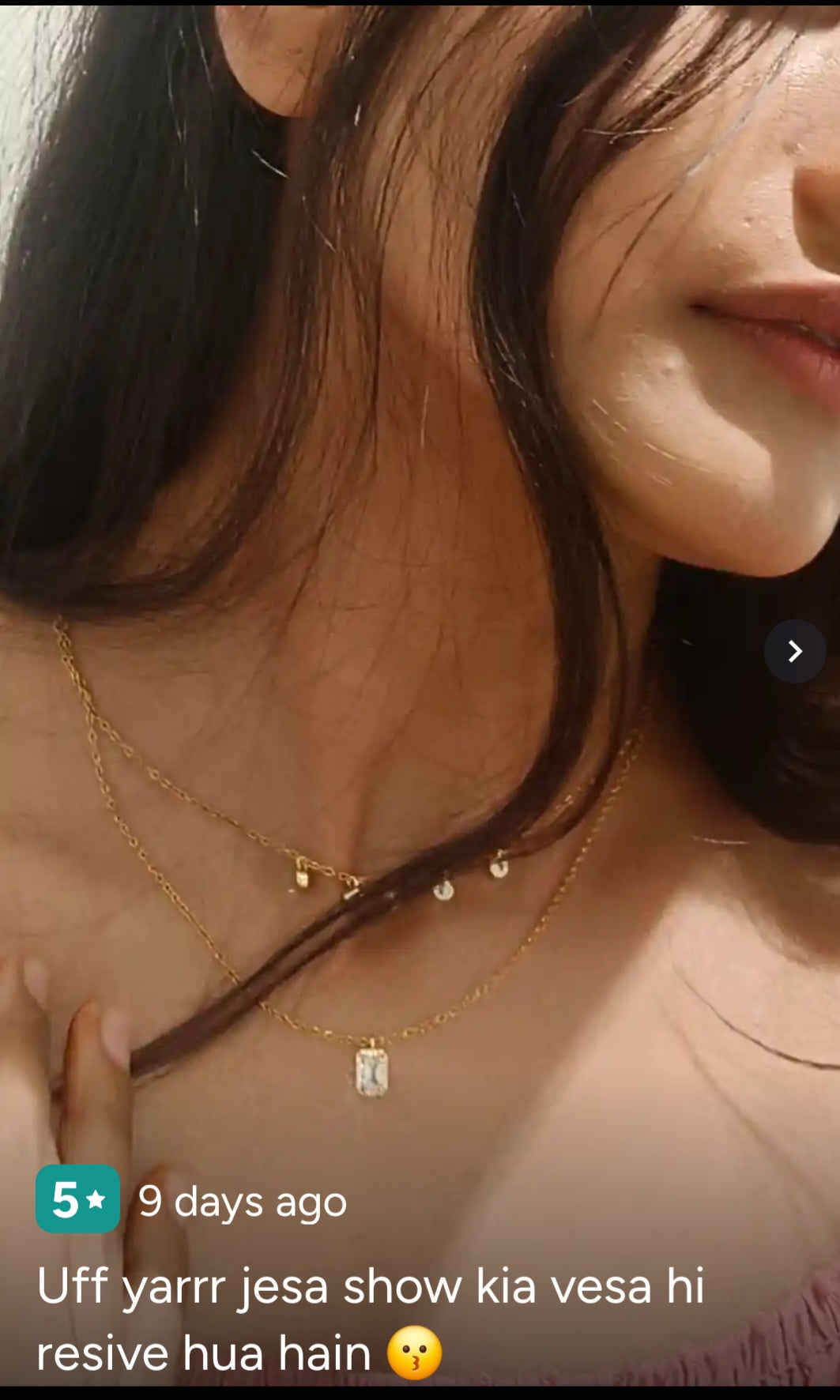 White 2 layer Arab necklace ( gold)