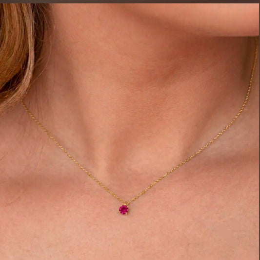Ruby pink tiny round