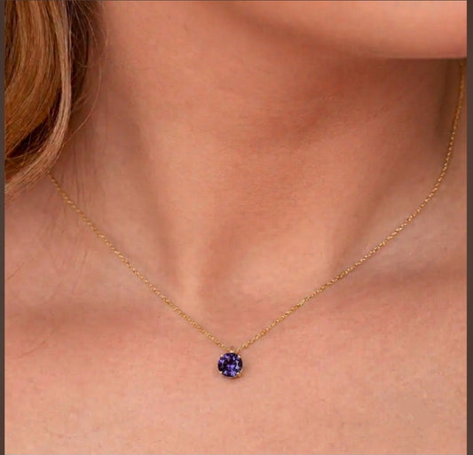 Lavender tiny stone necklace best seller