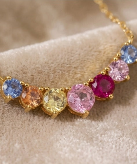 Sale on Multi colour date night necklace. Stone 2mm.tiny.