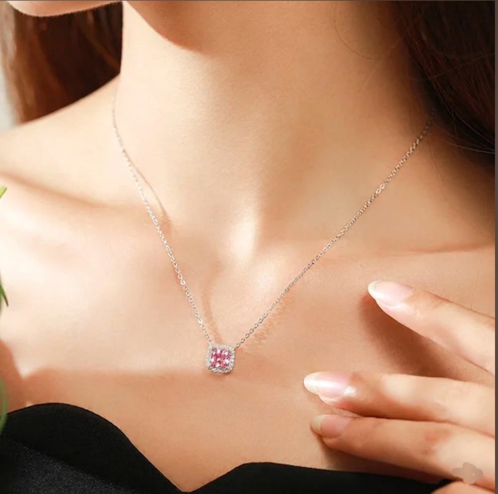 Sale on pink square set(silver)