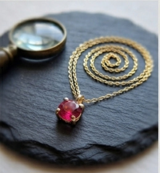 Ruby pink tiny round