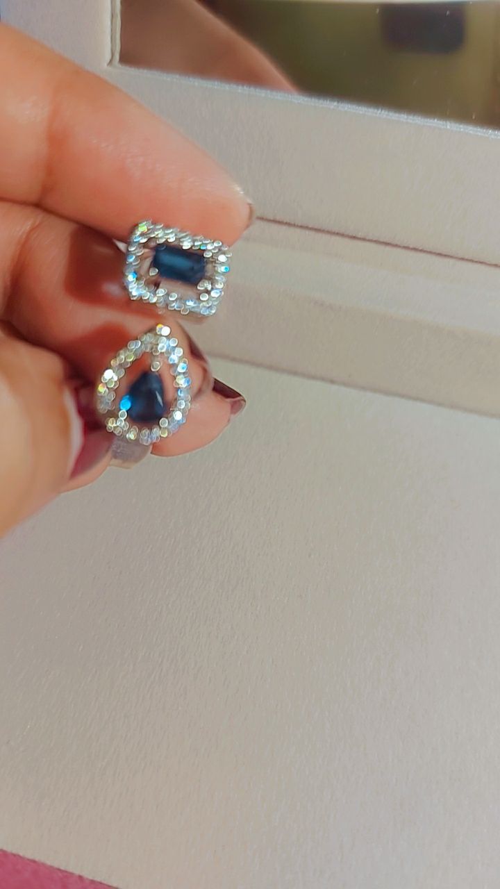 Blue silver night diva ring