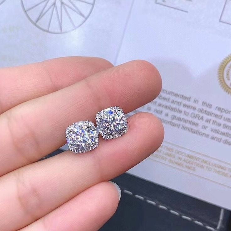 Silver ceo square studs