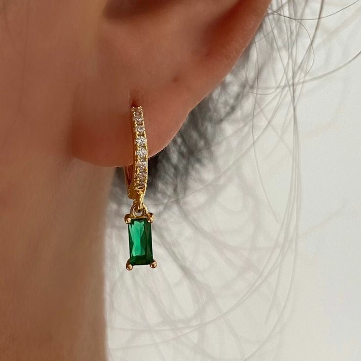 Emerald diamond sunshine earrings