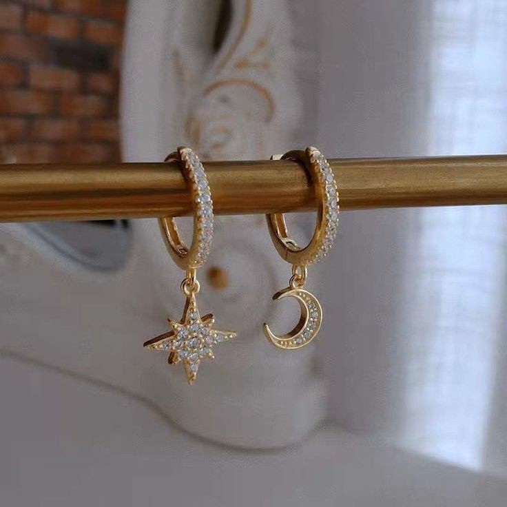 Moon star earrings