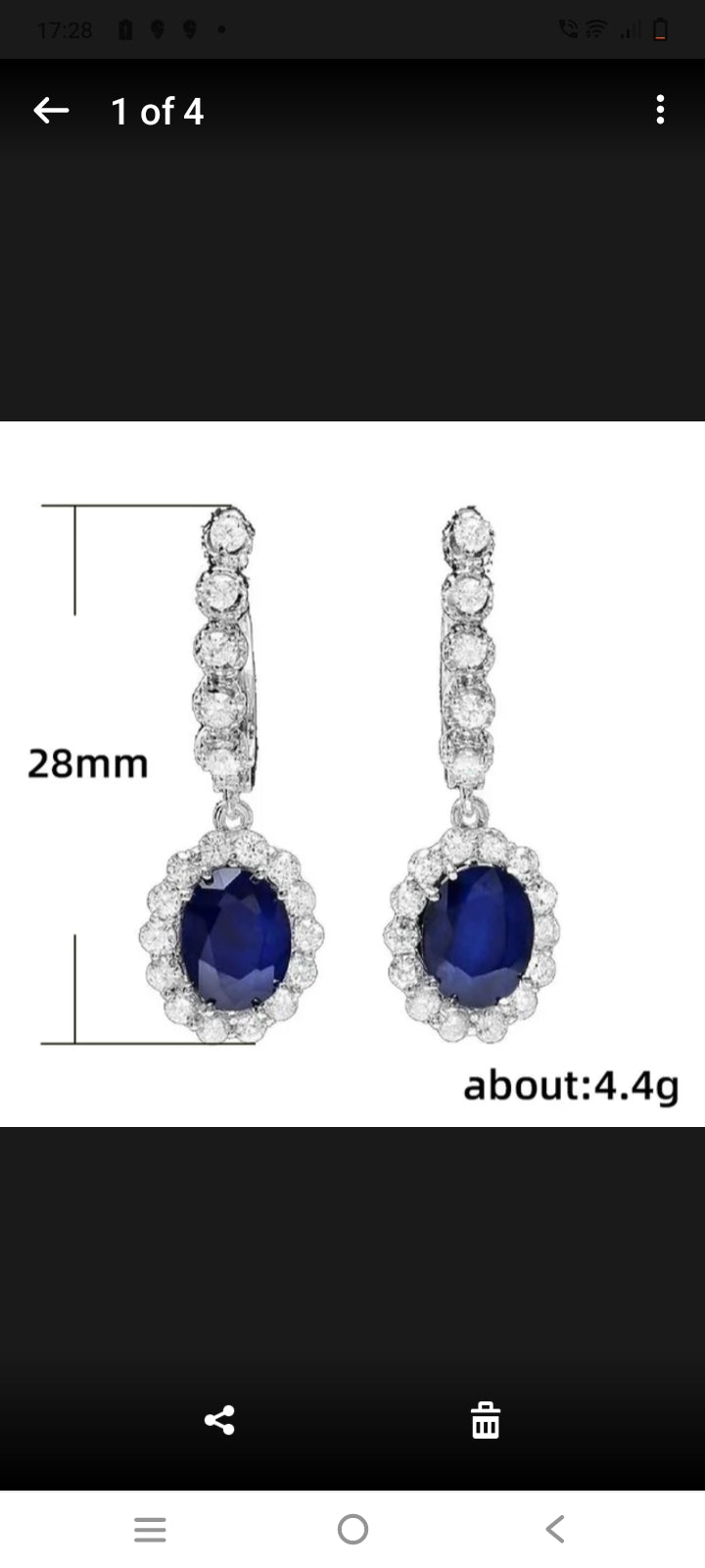 Rich blue diana earrings