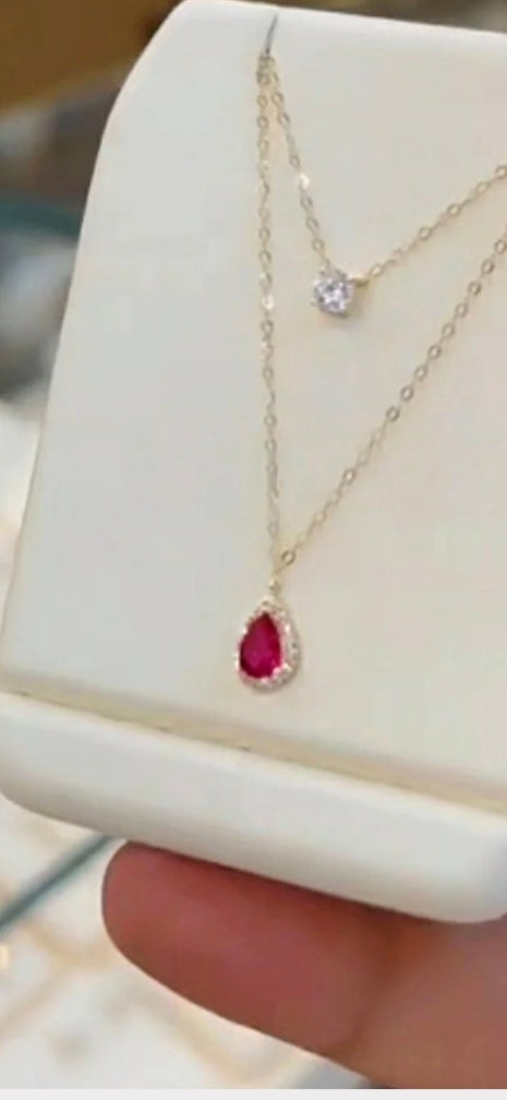 2 layer baby pink diamond drop