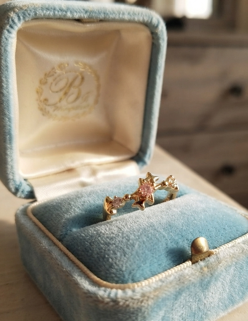 Pink gold star ring ( Adjustable)