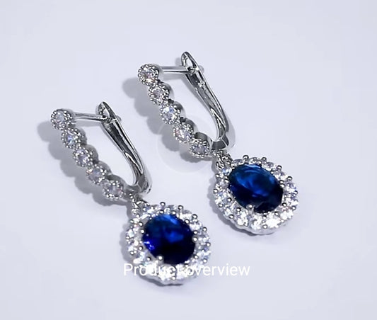 Rich blue diana earrings