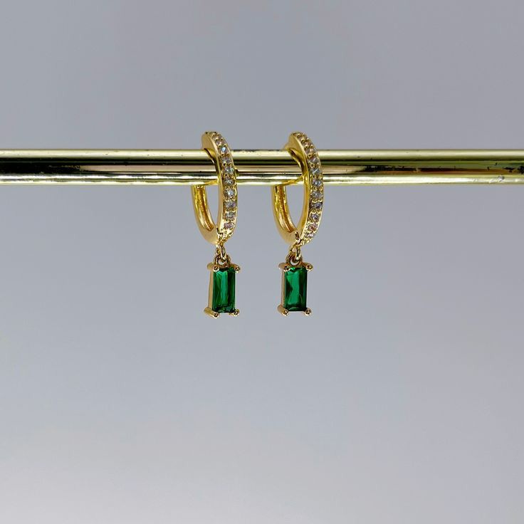 Emerald diamond sunshine earrings