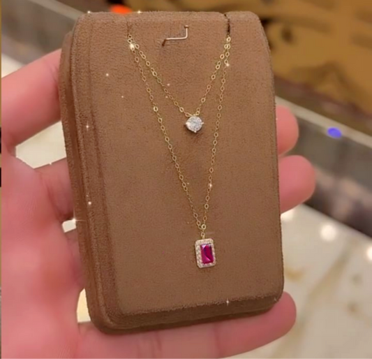 2 layer majestic ruby necklace