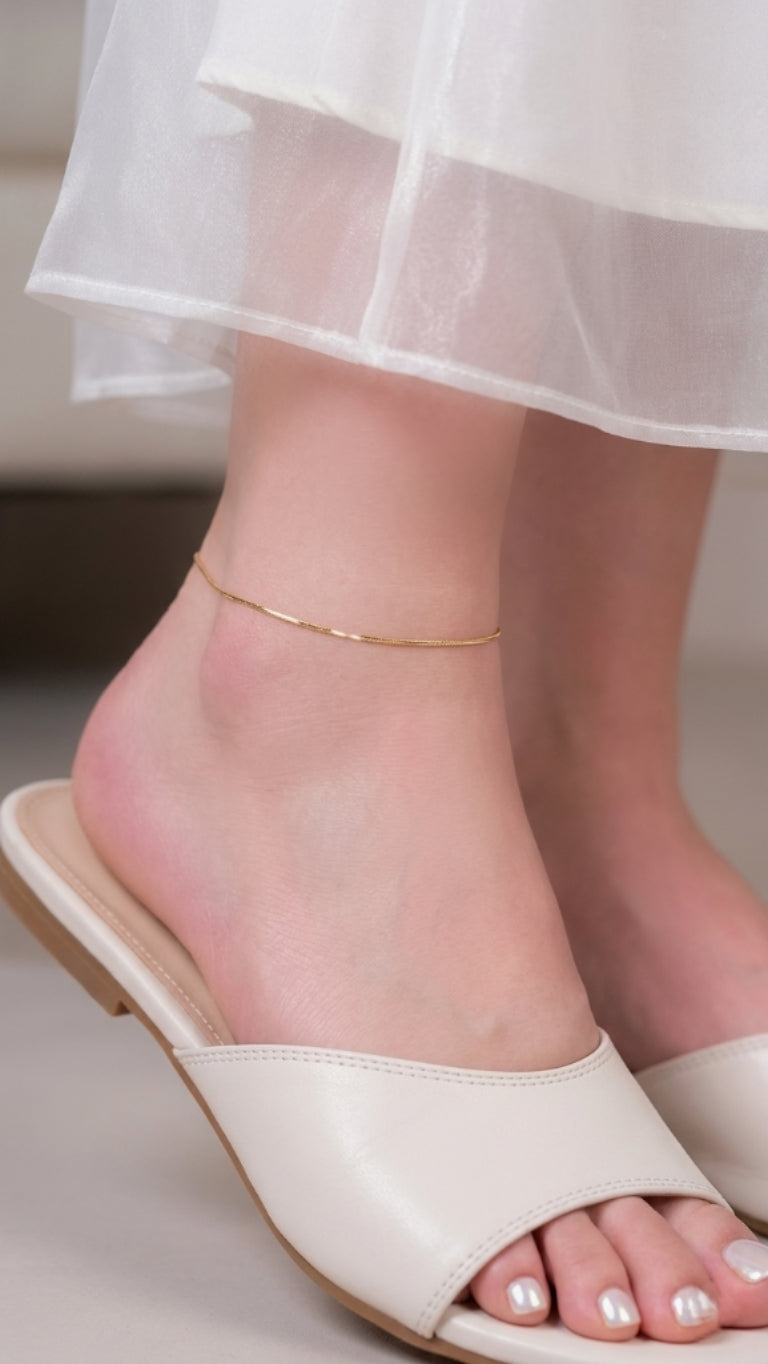 Simple thread gold anklet ( for 1 leg)