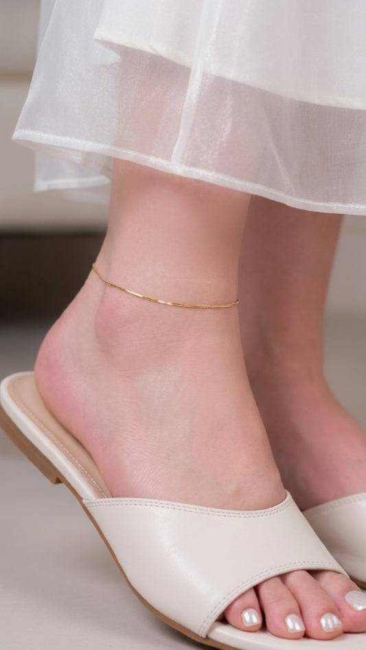 Simple thread gold anklet ( for 1 leg)