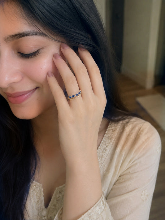 2 layer blue drop ring ( adjustable)