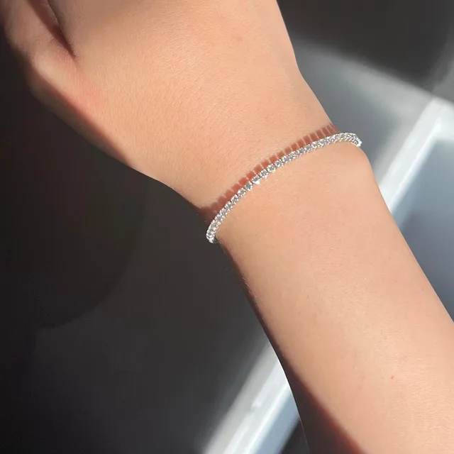 Fine silver tennis bracelet