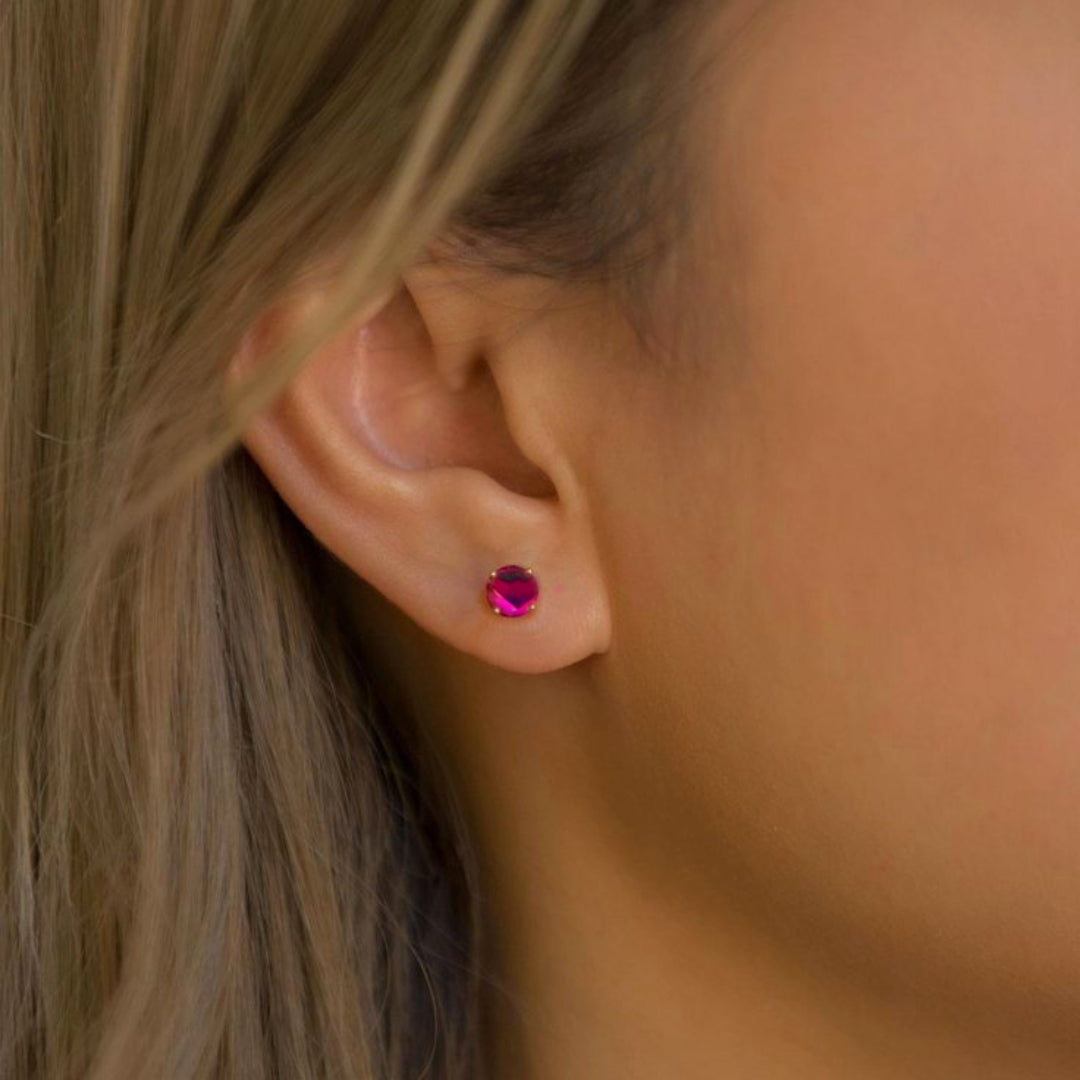 Ruby diamond studs