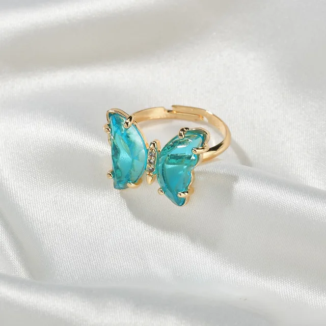 Blue butterfly ring (Adjustable)