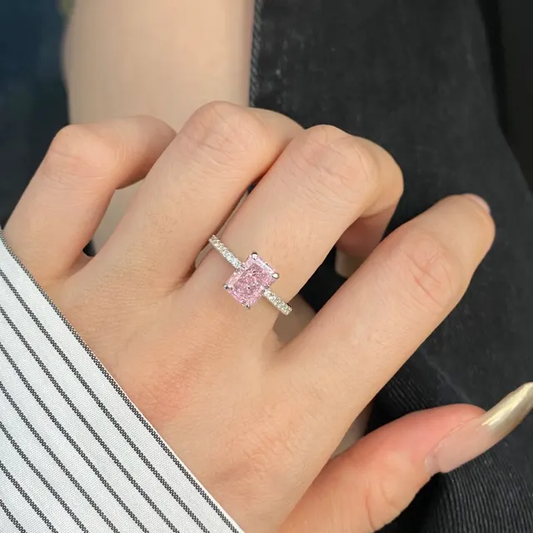 Pink rectangle ring adjustable