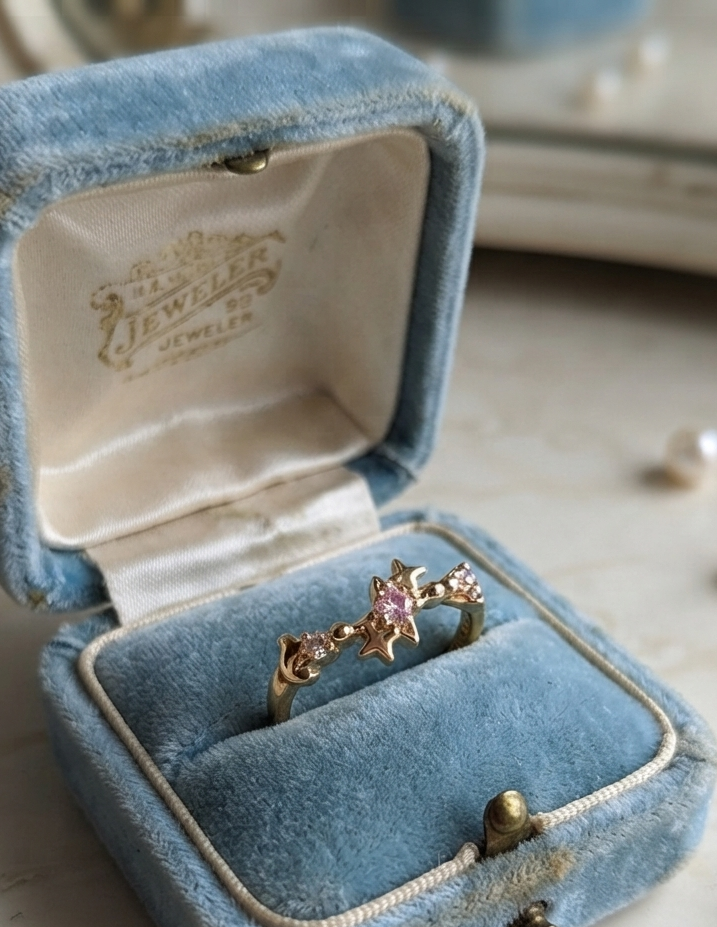 Pink gold star ring ( Adjustable)