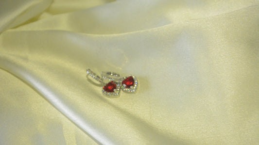 Red heart earrings