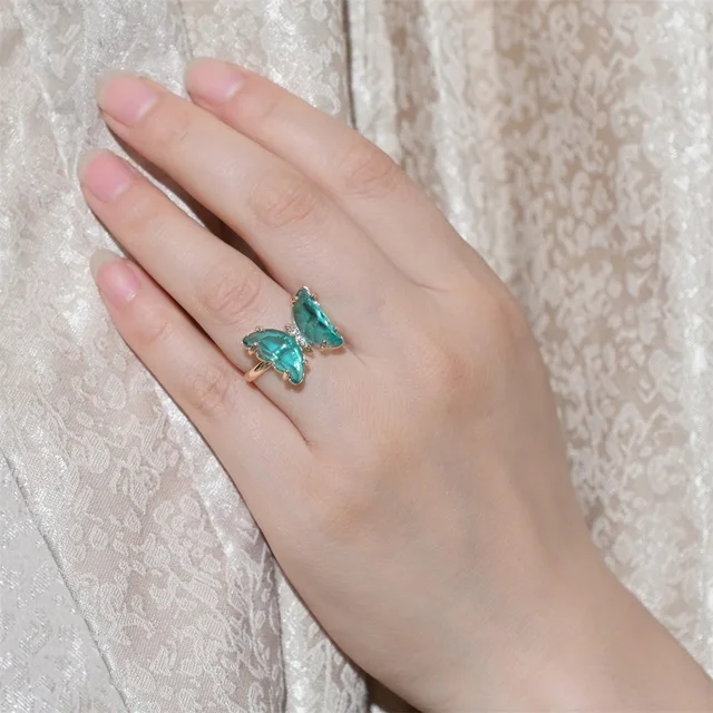 Blue butterfly ring (Adjustable)