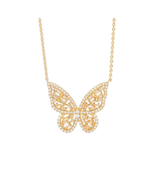 Rose gold Queen  sequenced butterfly necklace